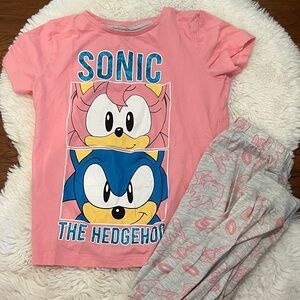 Sonic the Hedgehog Kids Pajamas Set - Pink and Gray